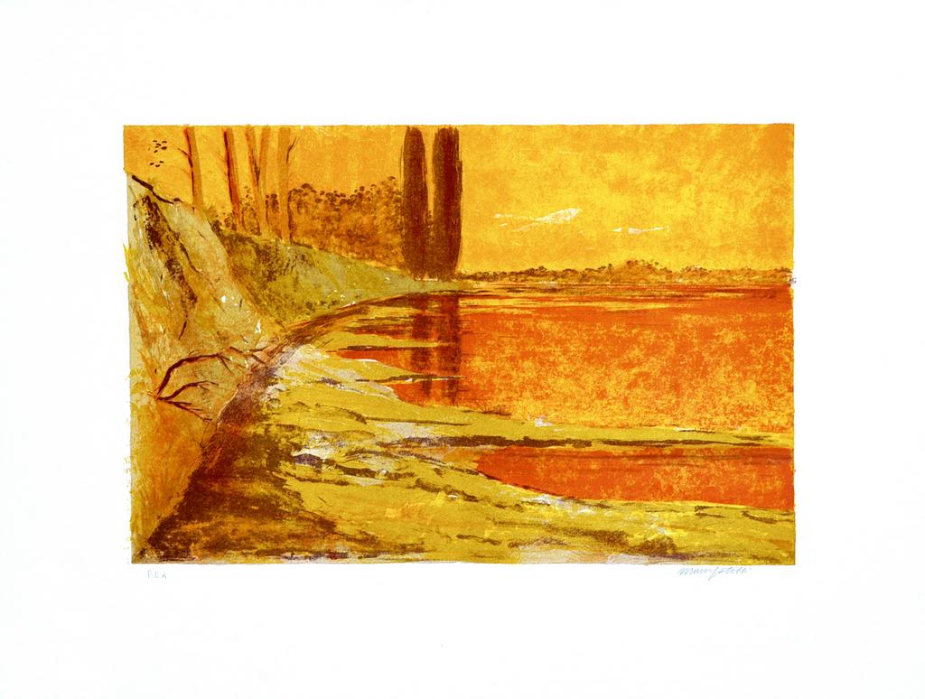 Mario Sportelli Landscape Print - The Shore Lithograph, Hand Signed Artist's Proof, Contemporary, 1970s