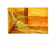 Le rivage - Lithographie de Mario Sportelli - années 1970