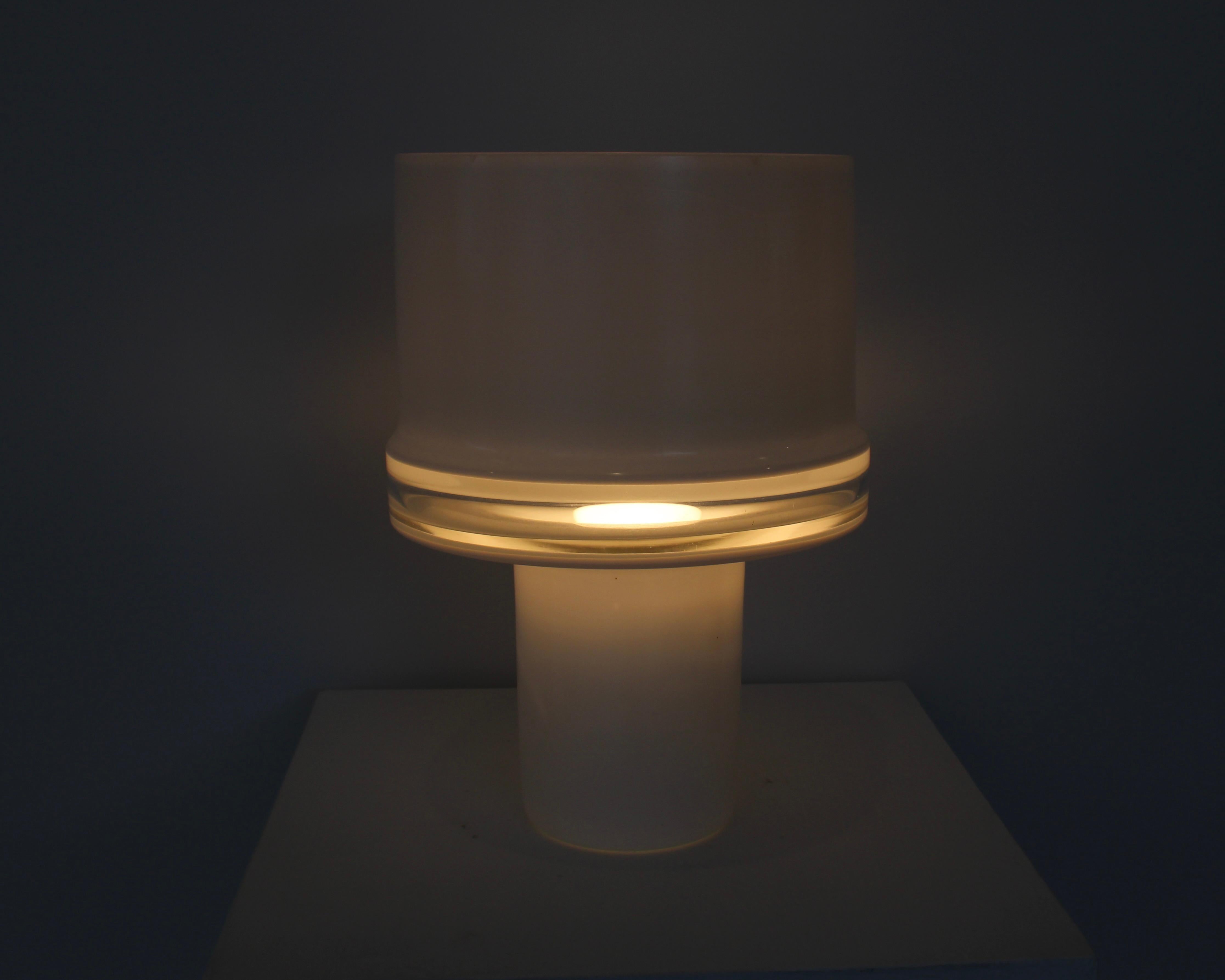Italian Mario Ticco for Venini Cased Glass Murano Table Lamp For Sale