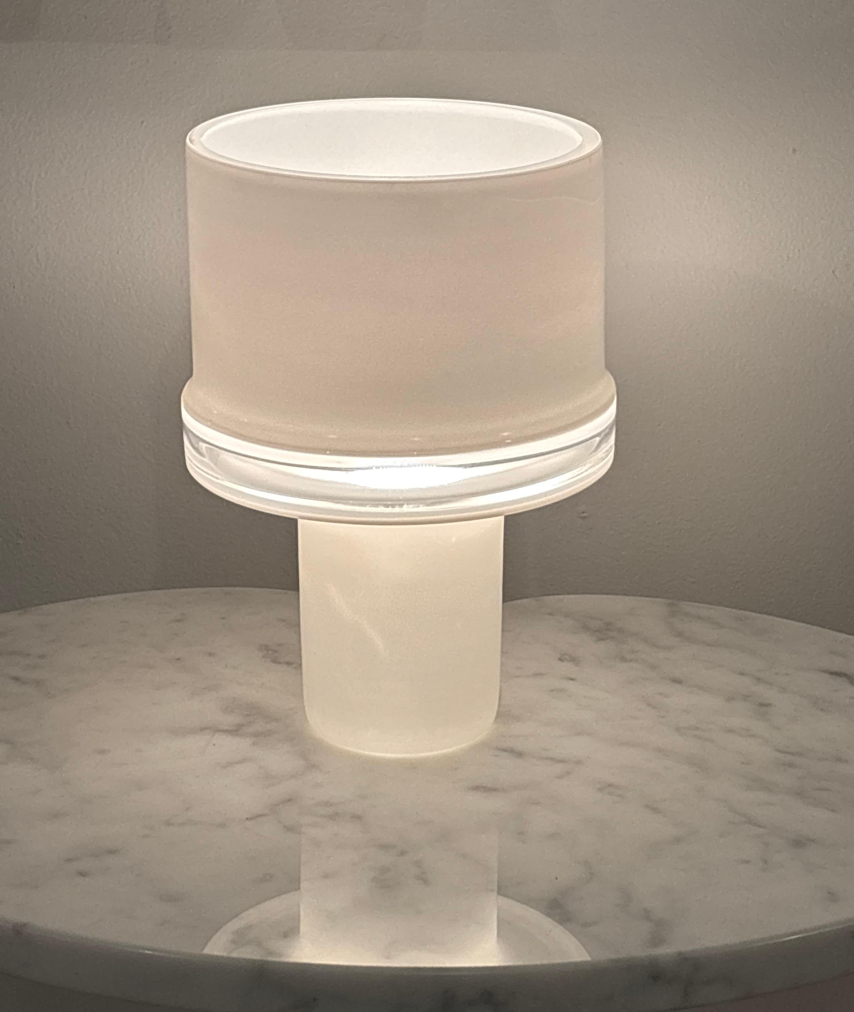 Mid-20th Century Mario Ticco for Venini Cased Glass Murano Table Lamp For Sale