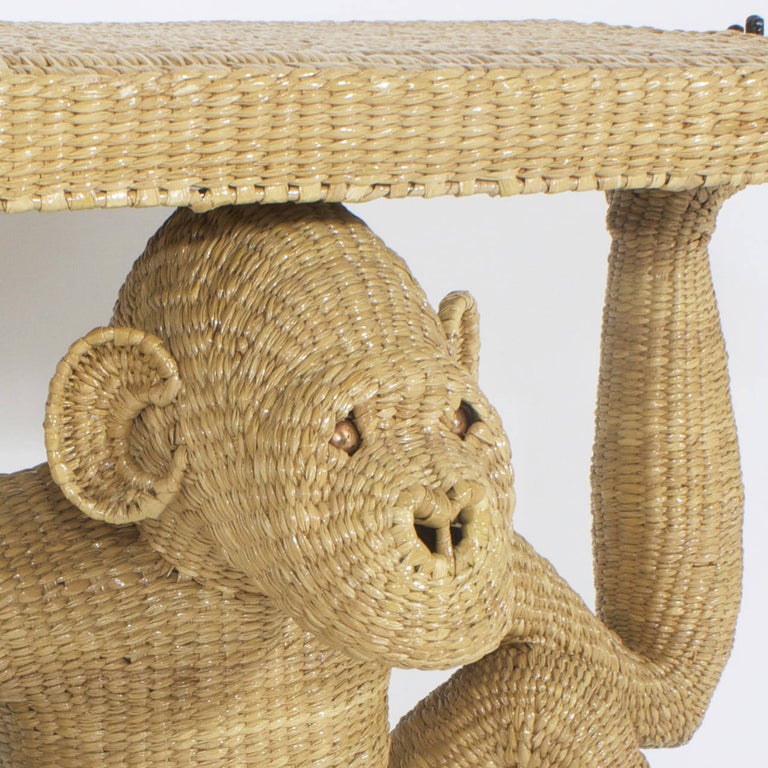 Hand-Woven Mario Torres Chimpanzee or Monkey Console For Sale