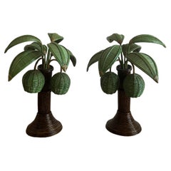 Mario Torres Lopez Attributed Palm Tree Table Lamps, set of 2