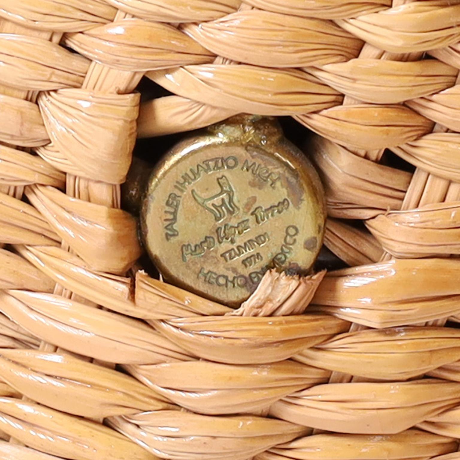 Metal Mario Torres Mid Century Wicker Monkey Console For Sale