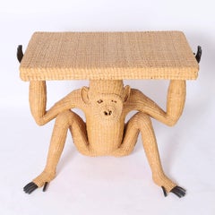 Mario Torres Mid Century Wicker Monkey Console