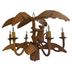 Mario Torres Palm Tree Chandelier With Monkey