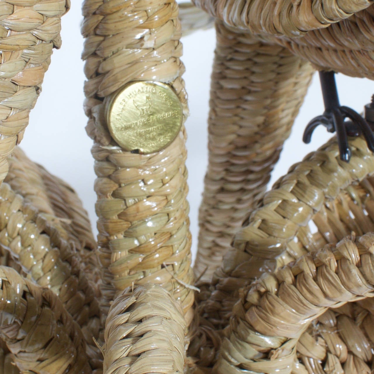 Mario Torres Wicker Parrot Chandelier In Good Condition In Palm Beach, FL