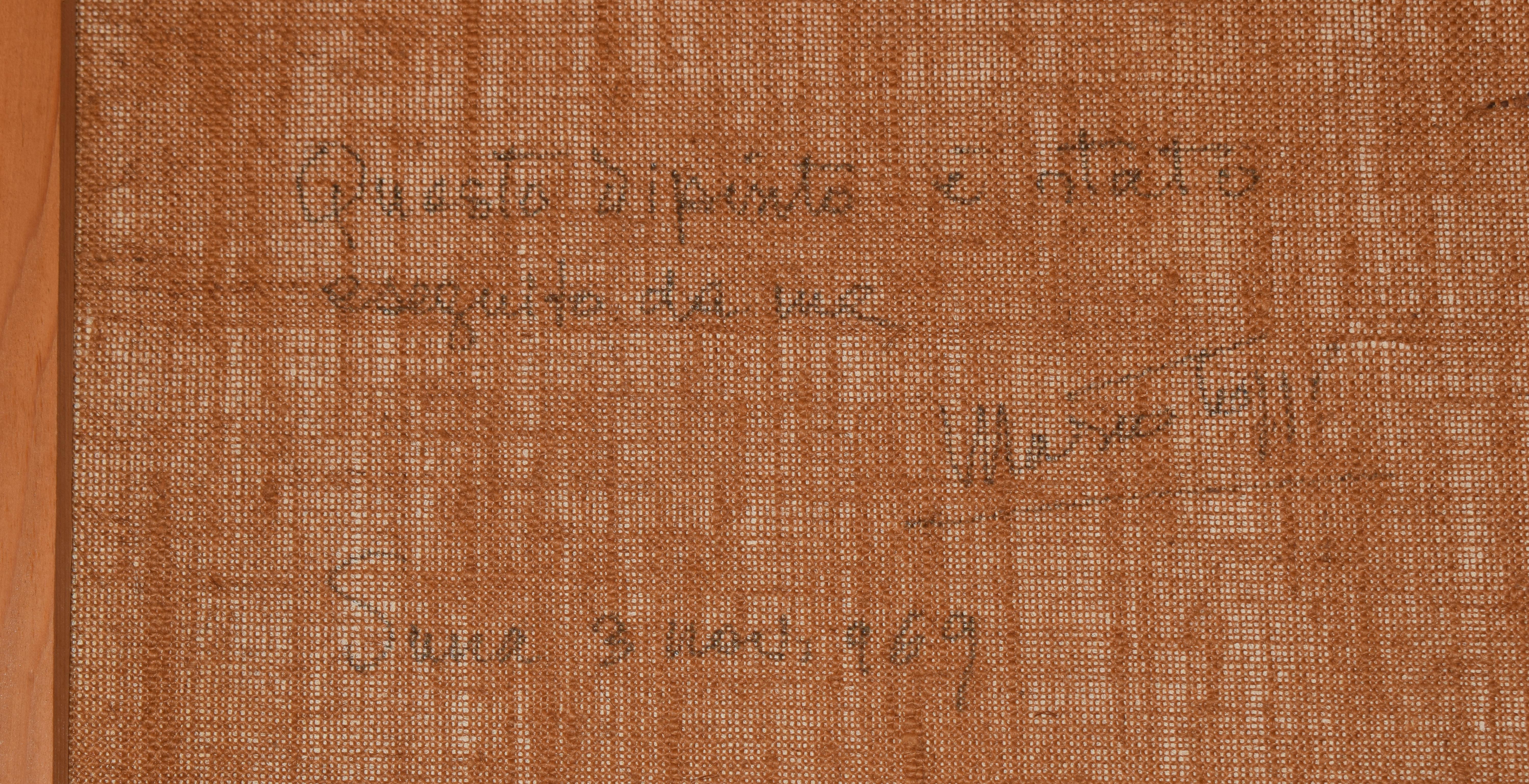 Mario Tozzi (Fossombrone 1895 – Saint-Jean-du-Gard 1979), Figura di donna (1969)

Dipinto ad olio su tela di cm 72 x 49,5 firmato e datato in basso a destra.

Sul retro è presente la scritta: “Questo dipinto è stato eseguito da me Mario Tozzi Suna 3