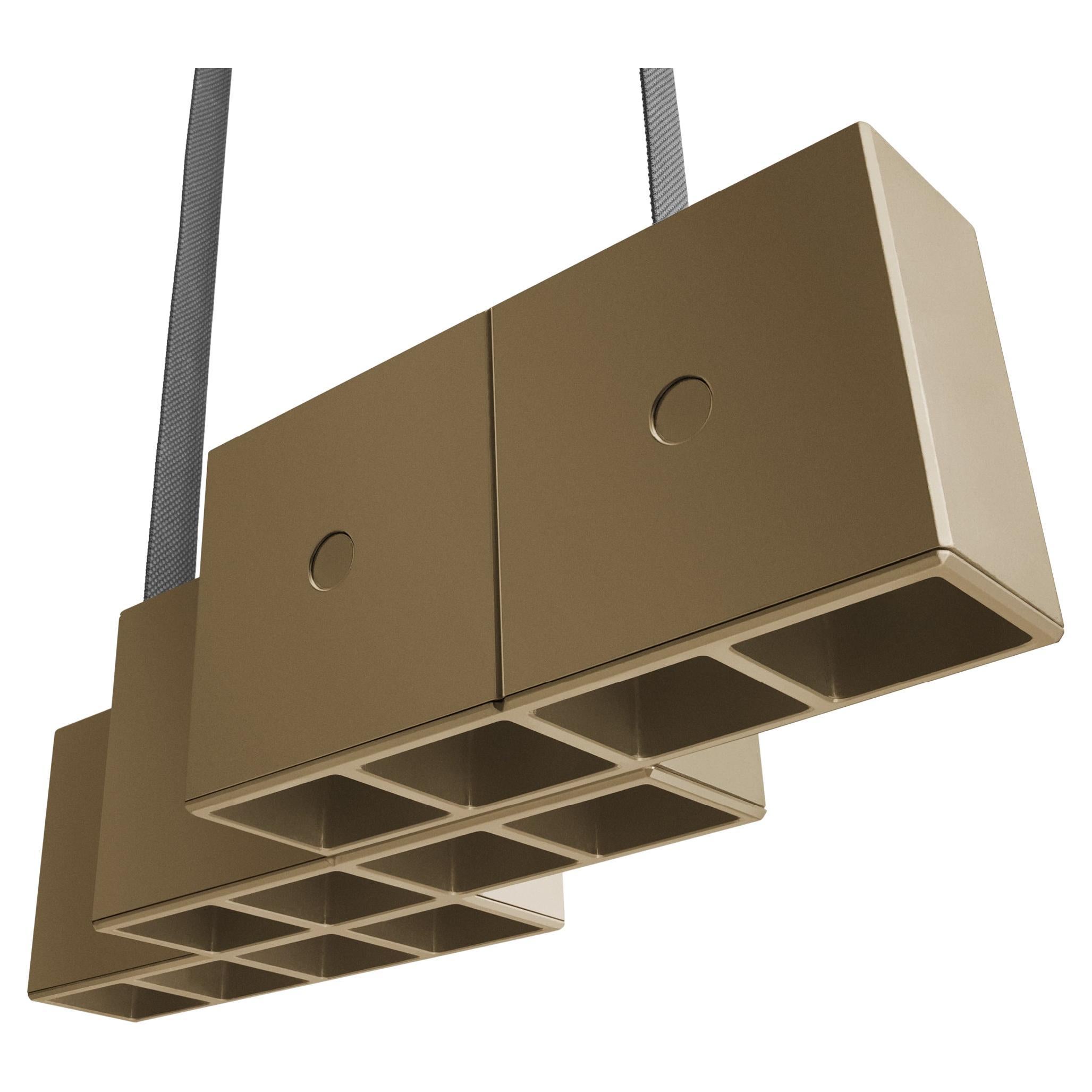 Mario Tsai, Aluminium Champagne Painted Tsai Suspension Lamp by Cassina