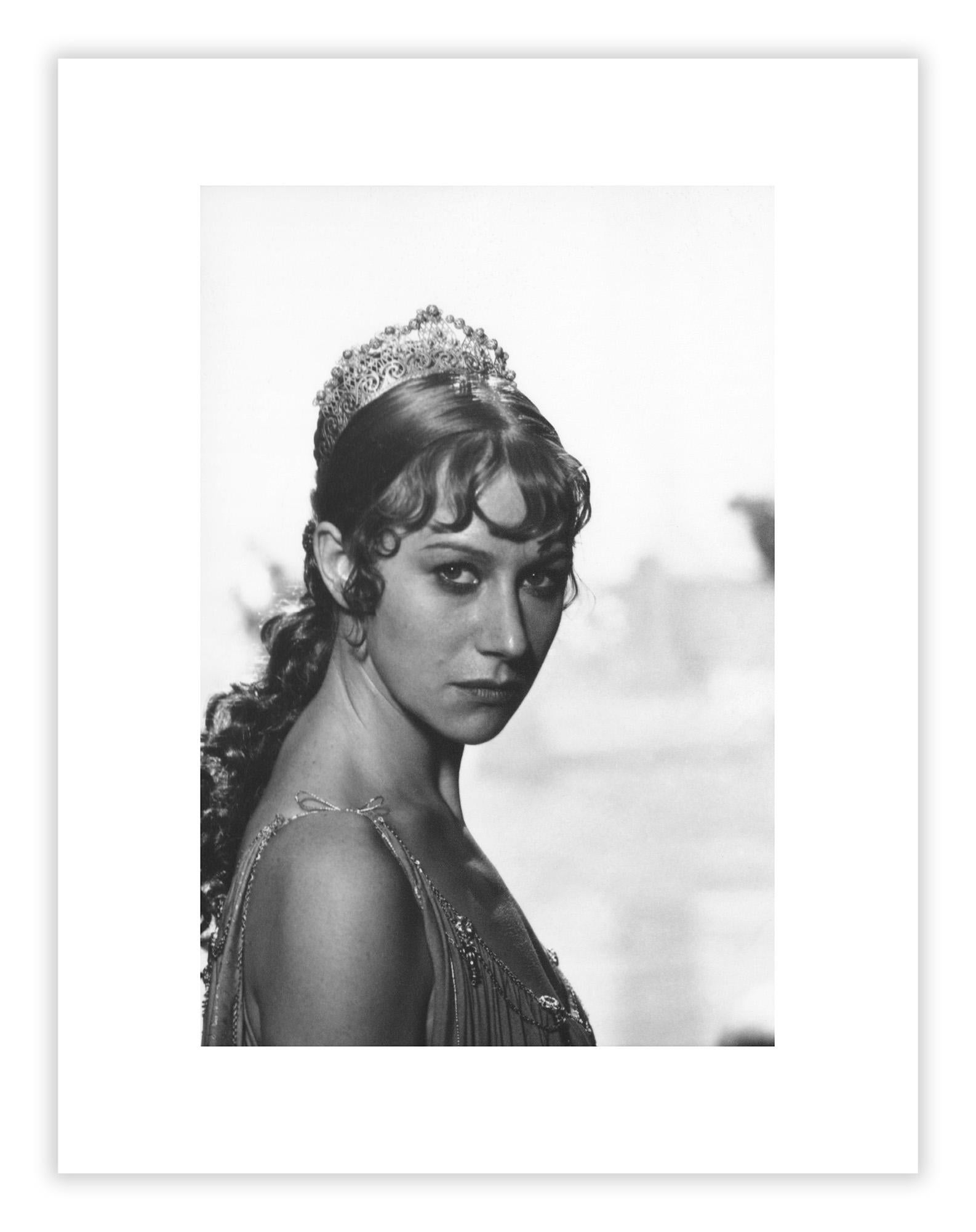 Portrait d'Hélène Mirren, photographie du plateau de tournage de Caligula par Mario Tursi