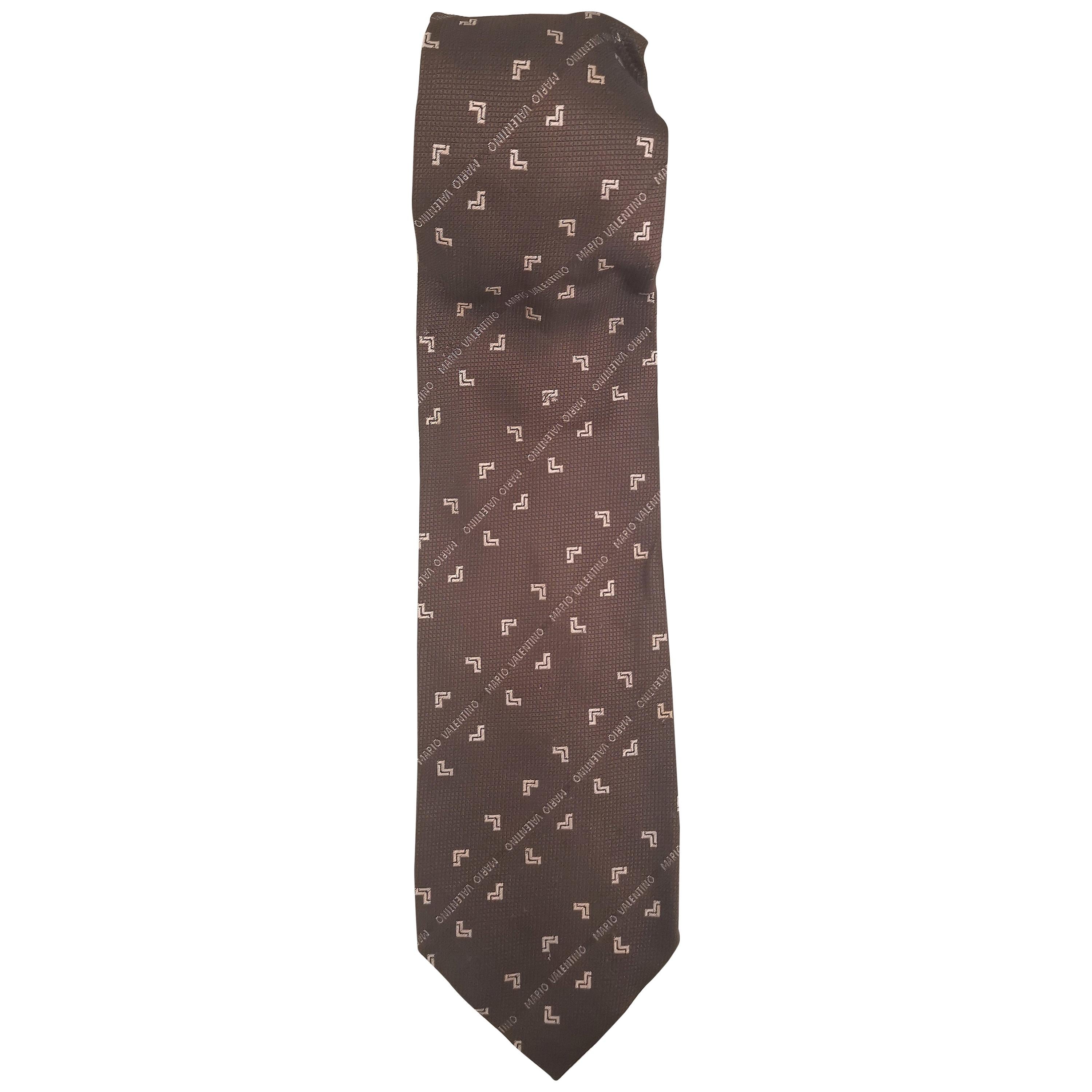 Mario Valentino brown silk tie