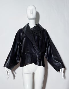 Mario Valentino Peplum Leather Jacket