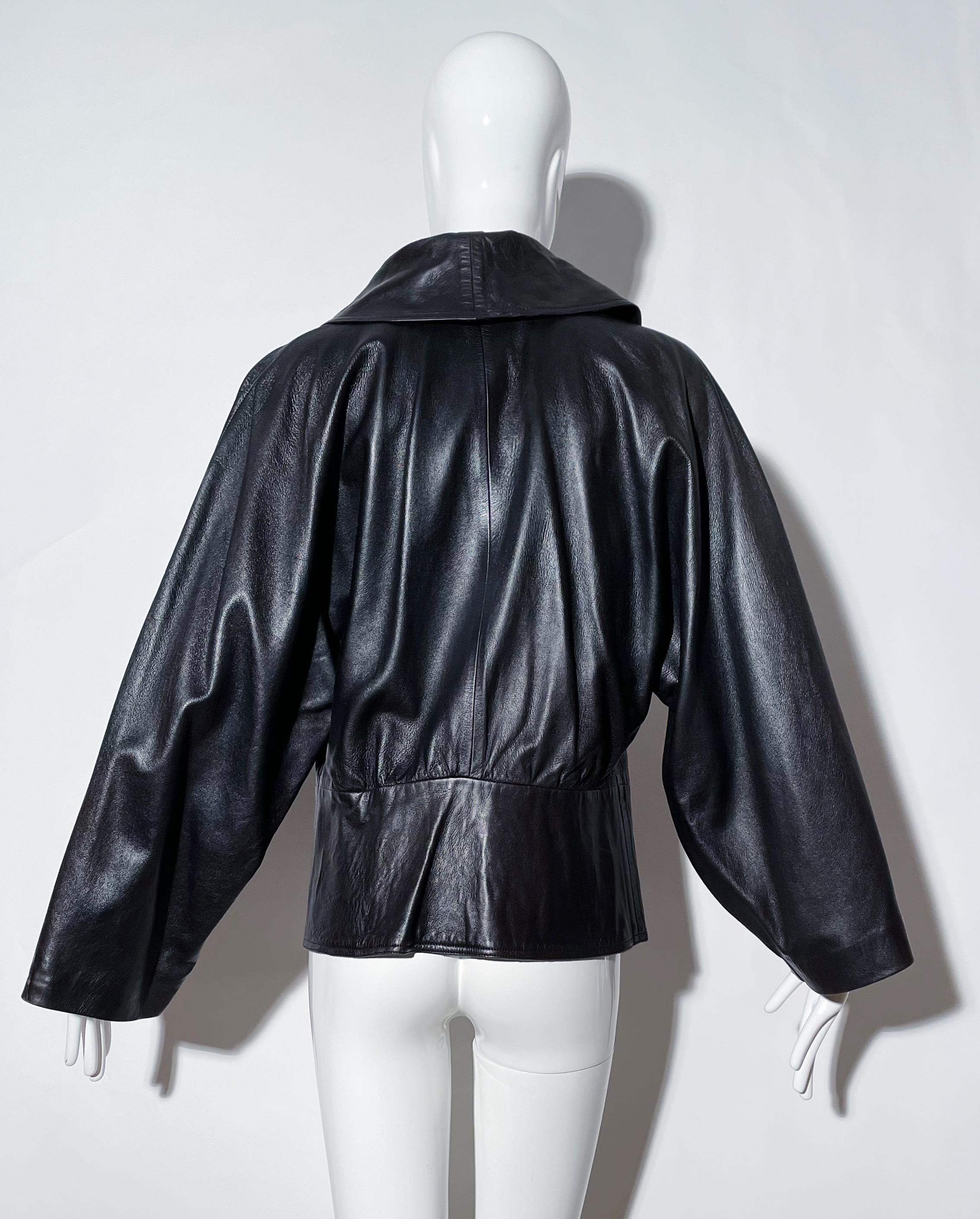 Mario Valentino Peplum Leather Jacket  For Sale 1