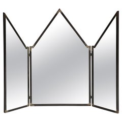 Mario Villa Patinated Iron Folding Mirror with Three Panels