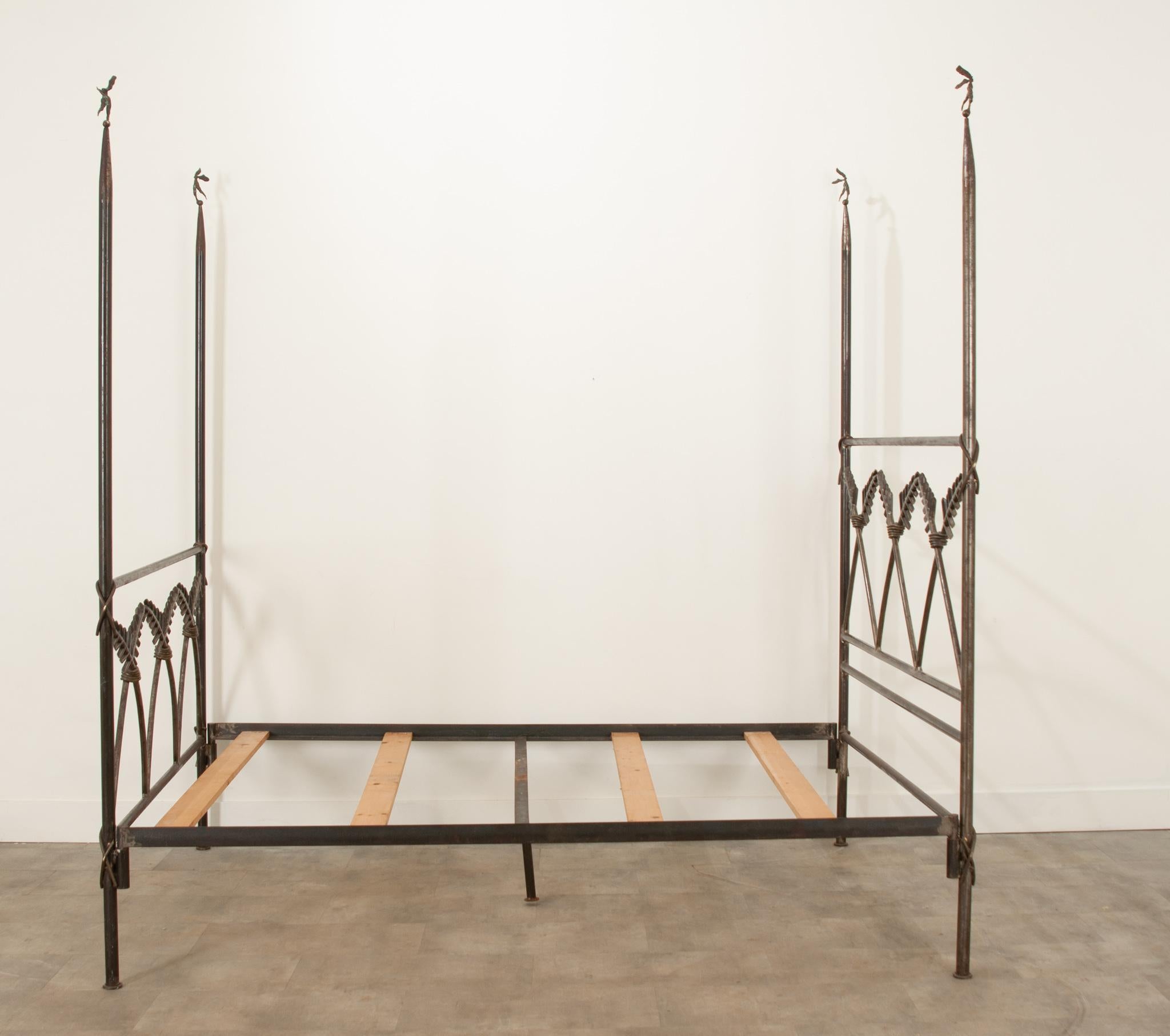 Mario Villa Steel “Palm Leaf” Queen Bed Frame 3