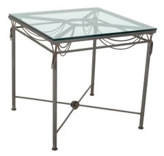 Mario Villa Wrought Iron Dining Table with Beveled Glass Top