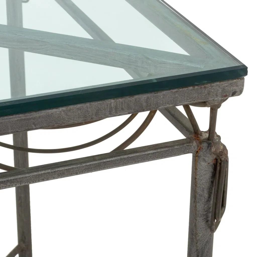 Français Table de salle à manger Mario Villa avec plateau en verre biseauté en vente