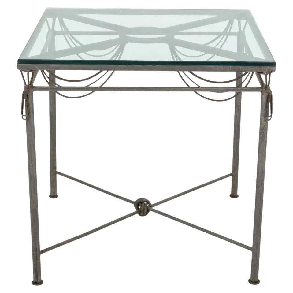 Mario Villa Wrought Iron Dining Table with Beveled Glass Top