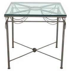 Vintage Mario Villa Wrought Iron Dining Table with Beveled Glass Top
