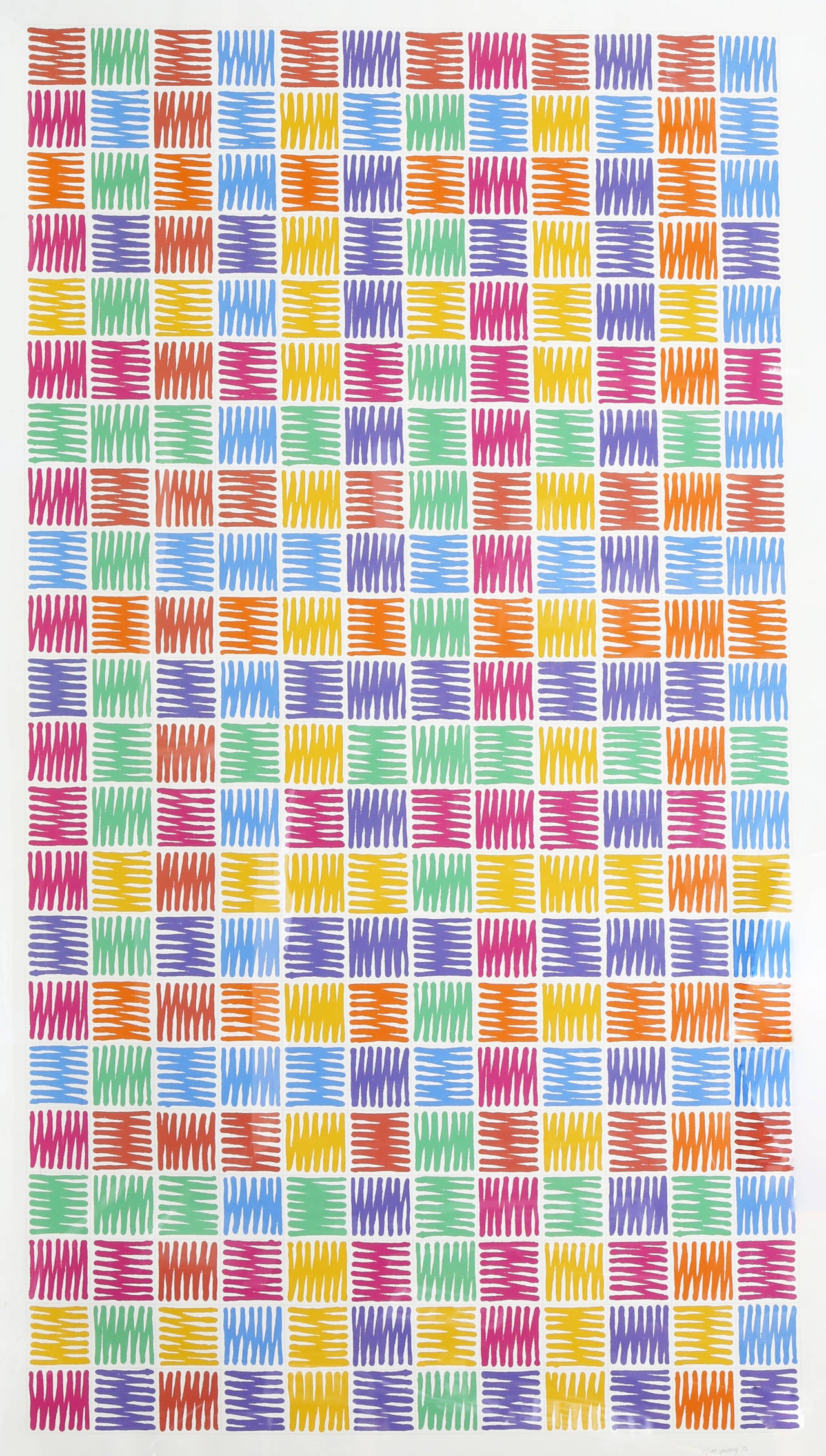 Abstract Print di Mario Yrisarry - Tetris, grande serigrafia geometrica astratta di Mario Yrissary