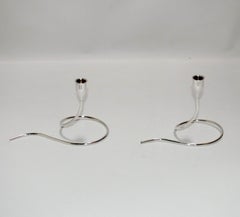 Marion Anderson Noyes Modernist Sterling Silver Candlesticks