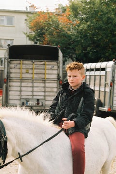 Irish Red Haired Boy and Horse - Ballinasloe Horse Fair, Ireland, 2018