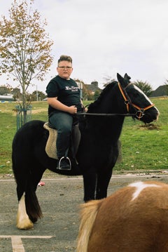 Irish Traveller Boy and Horse - Ballinasloe Horse Fair, Ireland, 2018