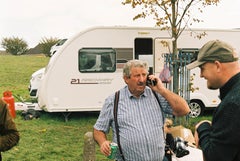 Irish Traveller Man on Phone - Ballinasloe Horse Fair, Ireland, 2018