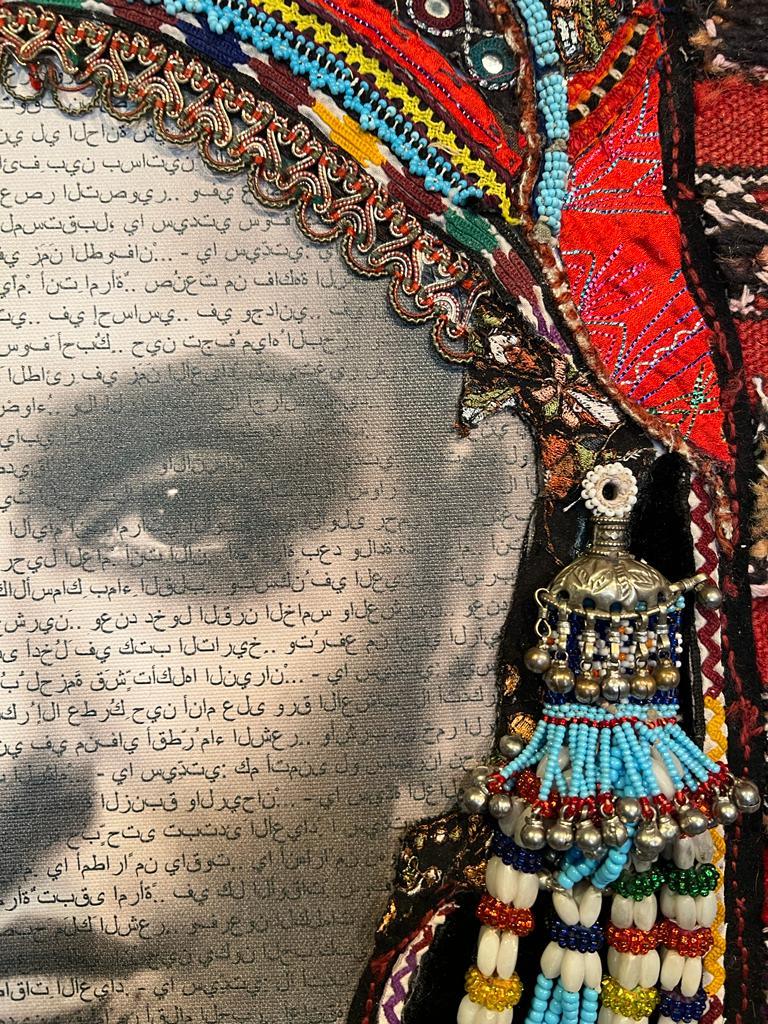 A Tribute to Arab Women – A Collaboration Between Marion Boehm & Roger Moukarzel
For this tribute to Arab women, Marion Boehm collaborated with Lebanese photographer Roger Moukarzel, merging photography with textile collage to create a striking
