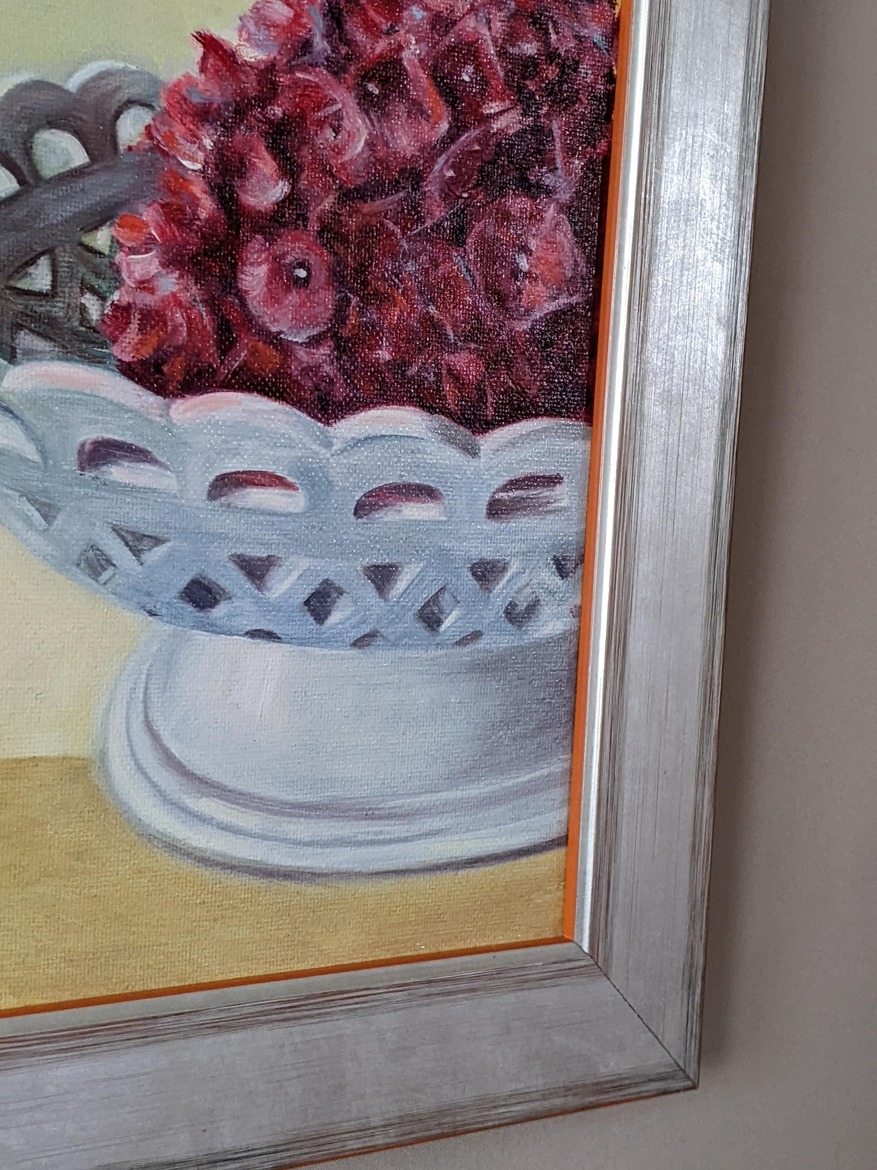 Featuring Craftmanship, Original Framed Signed Contemporary Still Life Painting For Sale 2