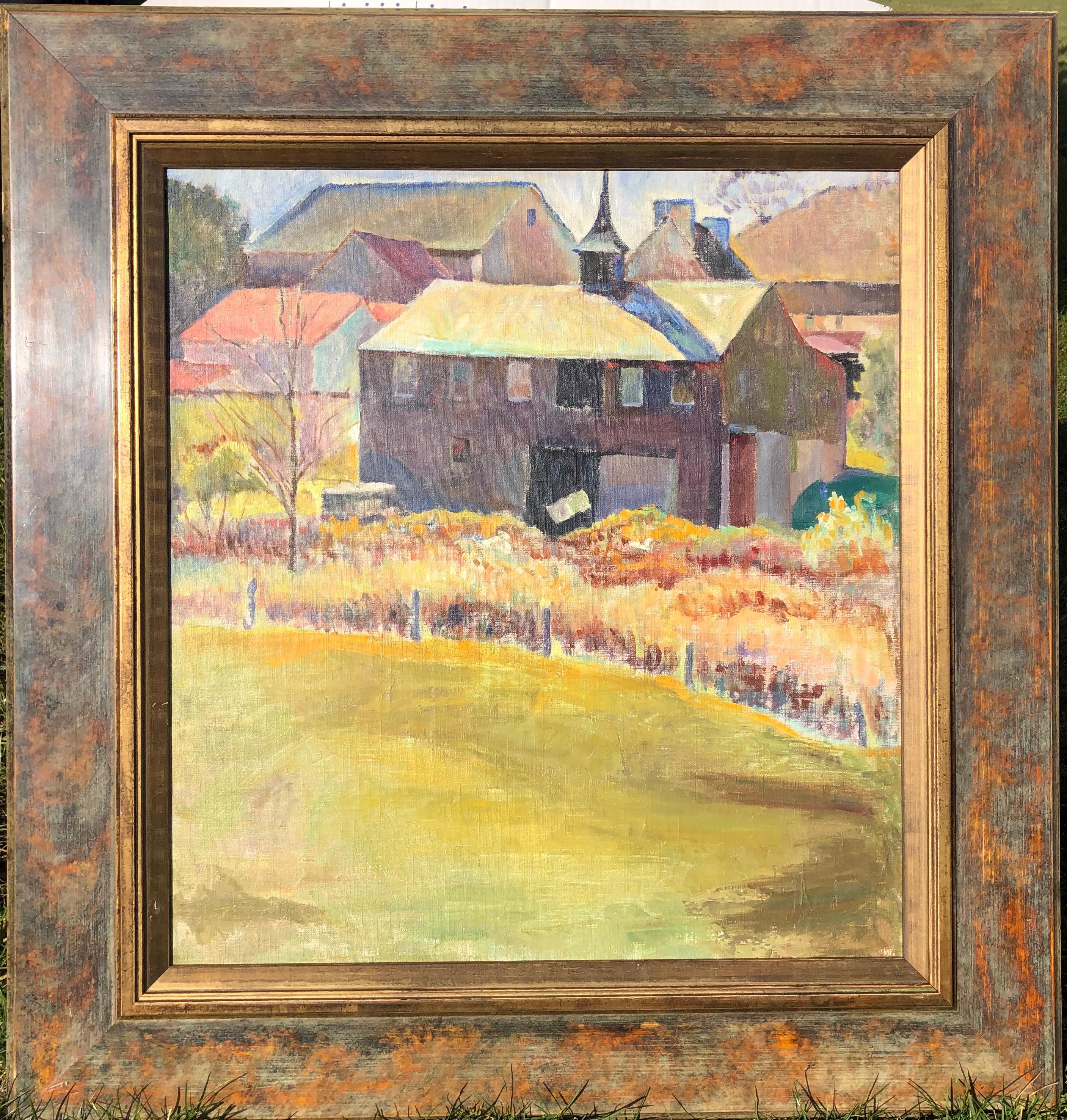 1920s Pennsylvania Farm Scene - Bucks Co / Chester Co  School  - Painting by Marion Butler Ewald