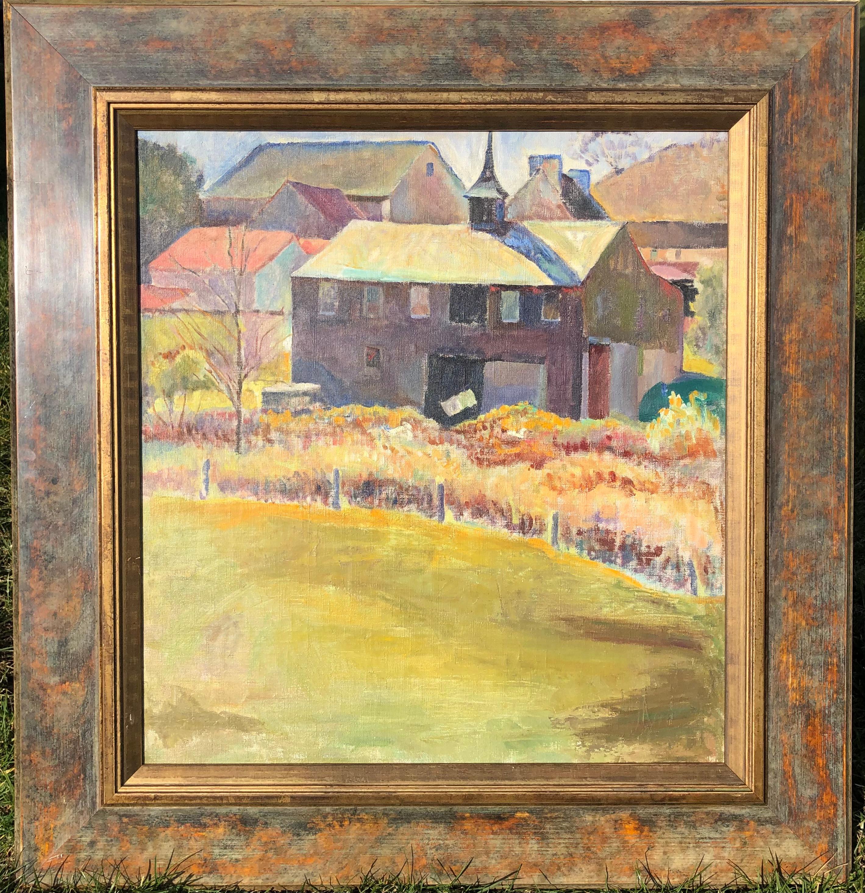 Marion Butler Ewald Landscape Painting - 1920s Pennsylvania Farm Scene - Bucks Co / Chester Co  School 