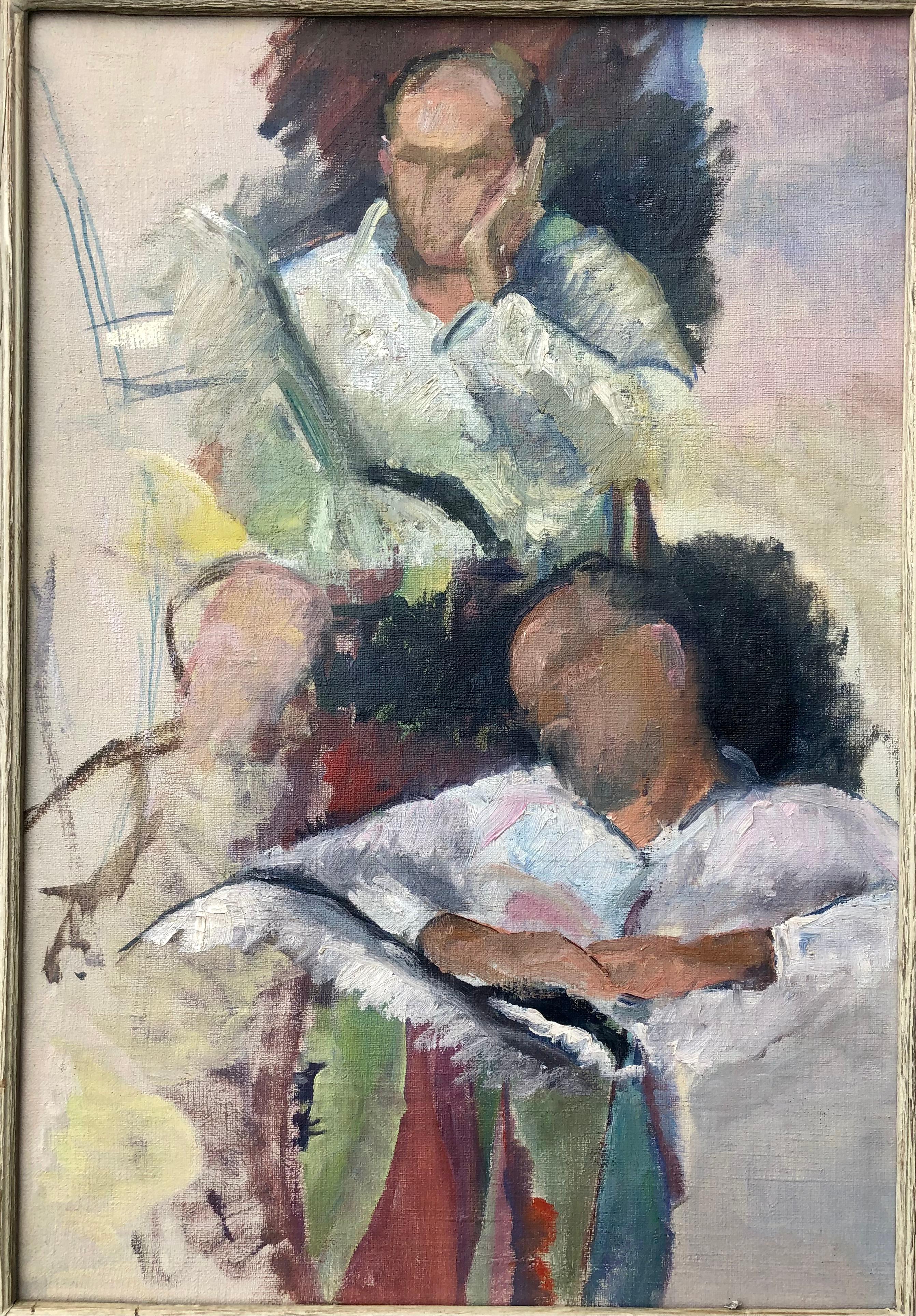 Peinture à l'huile de 1929 d'un bel homme de la classe de vie - Painting de Marion Butler Ewald
