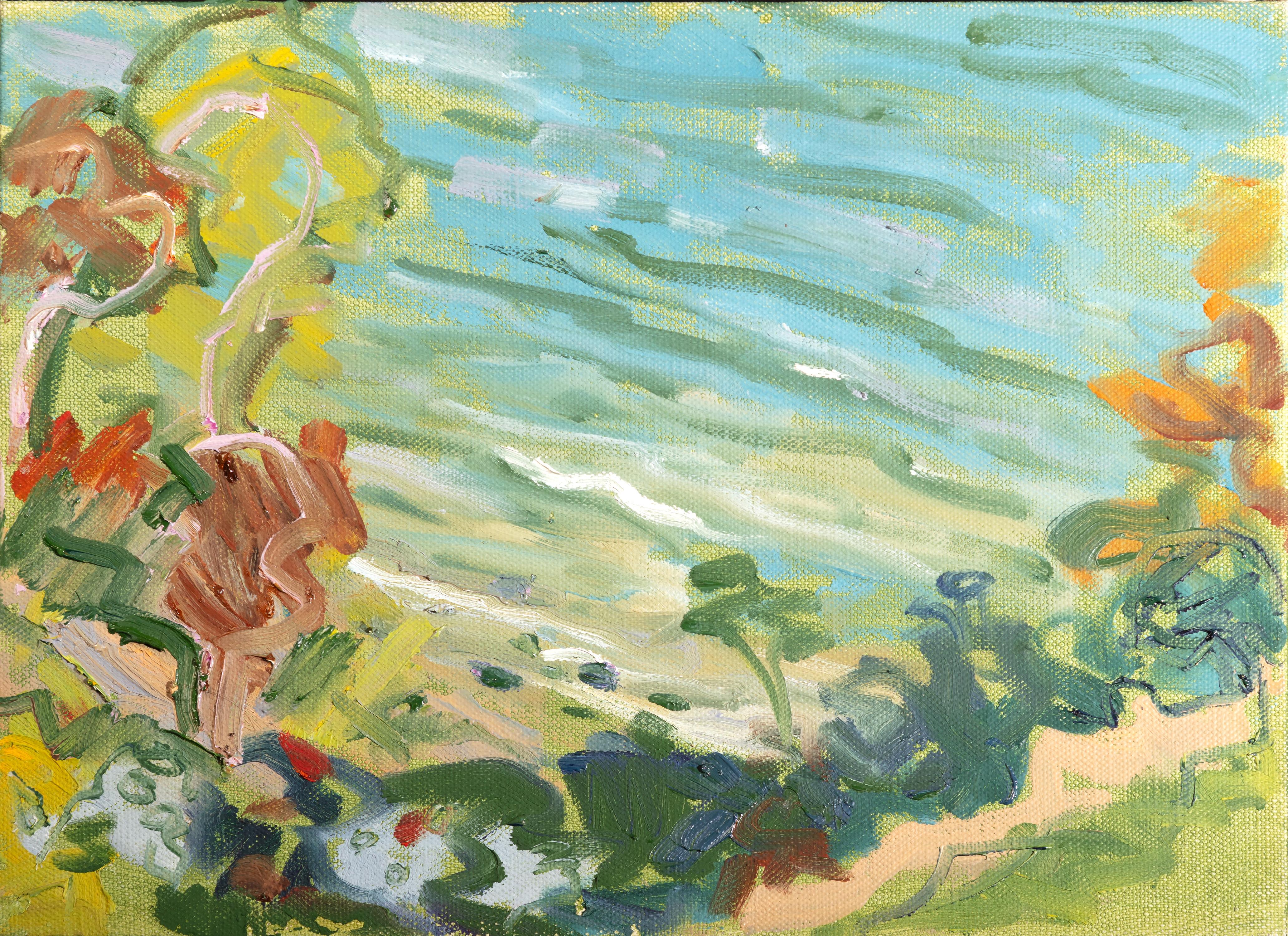 Down the Bluff - Lago Michigan - Painting de Marion Coffey