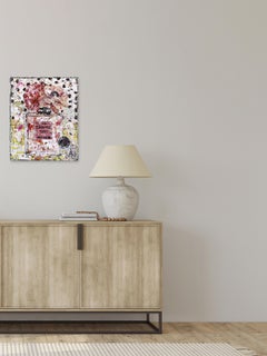 Chanel Party - Original Feminine Floral Perfume Still Life Textural Collage