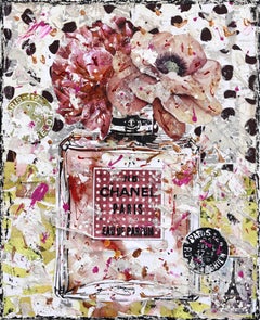 Chanel Party - Profumo originale floreale femminile Natura morta Collage testuale