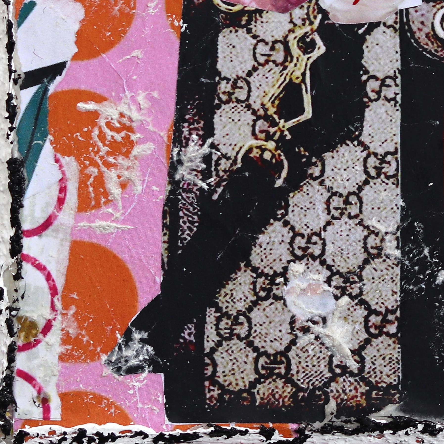 Gucci Bouquet - Original Abstract Colorful Textural Luxury Inspired Collage Art en vente 2