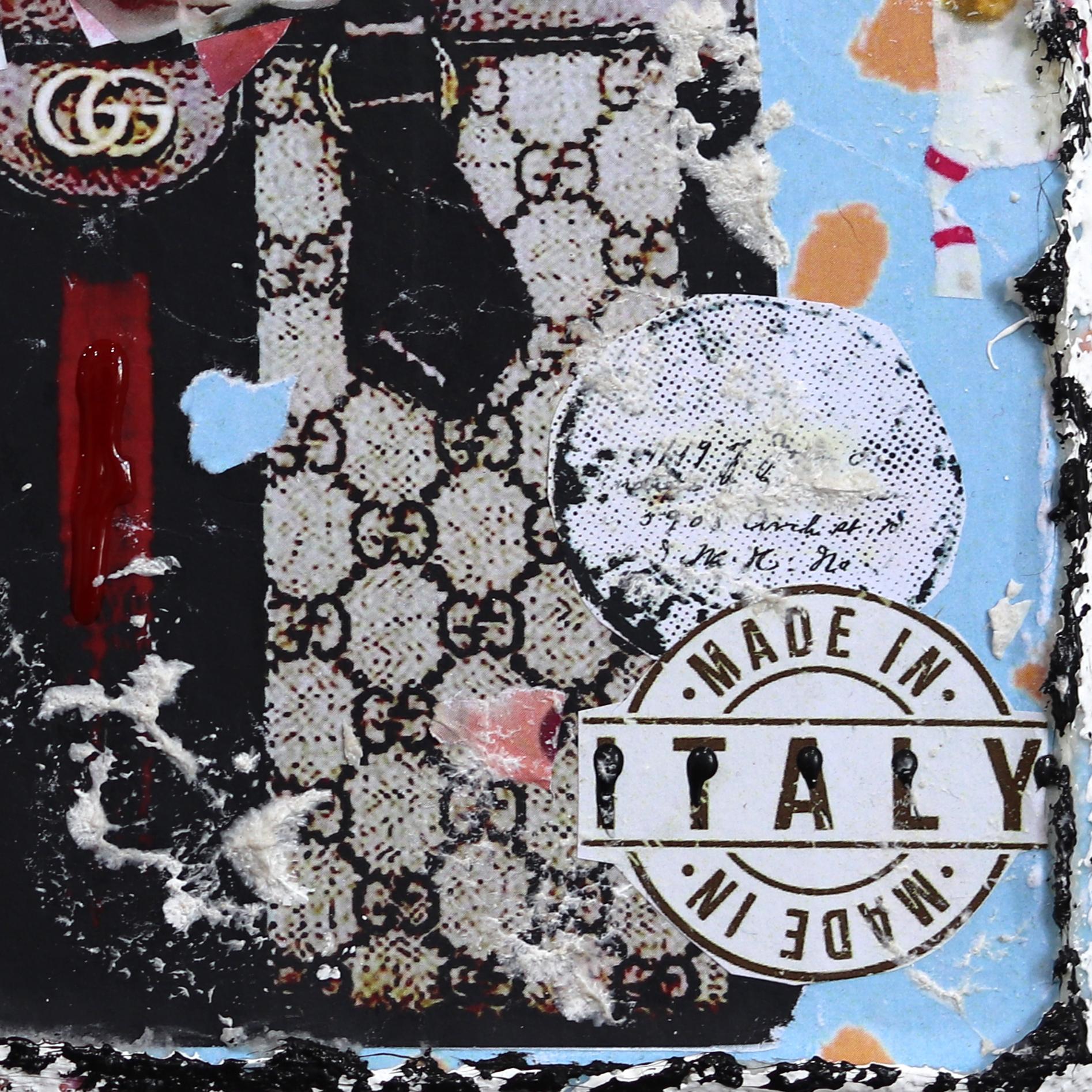 Gucci Bouquet - Original Abstract Colorful Textural Luxury Inspired Collage Art en vente 3