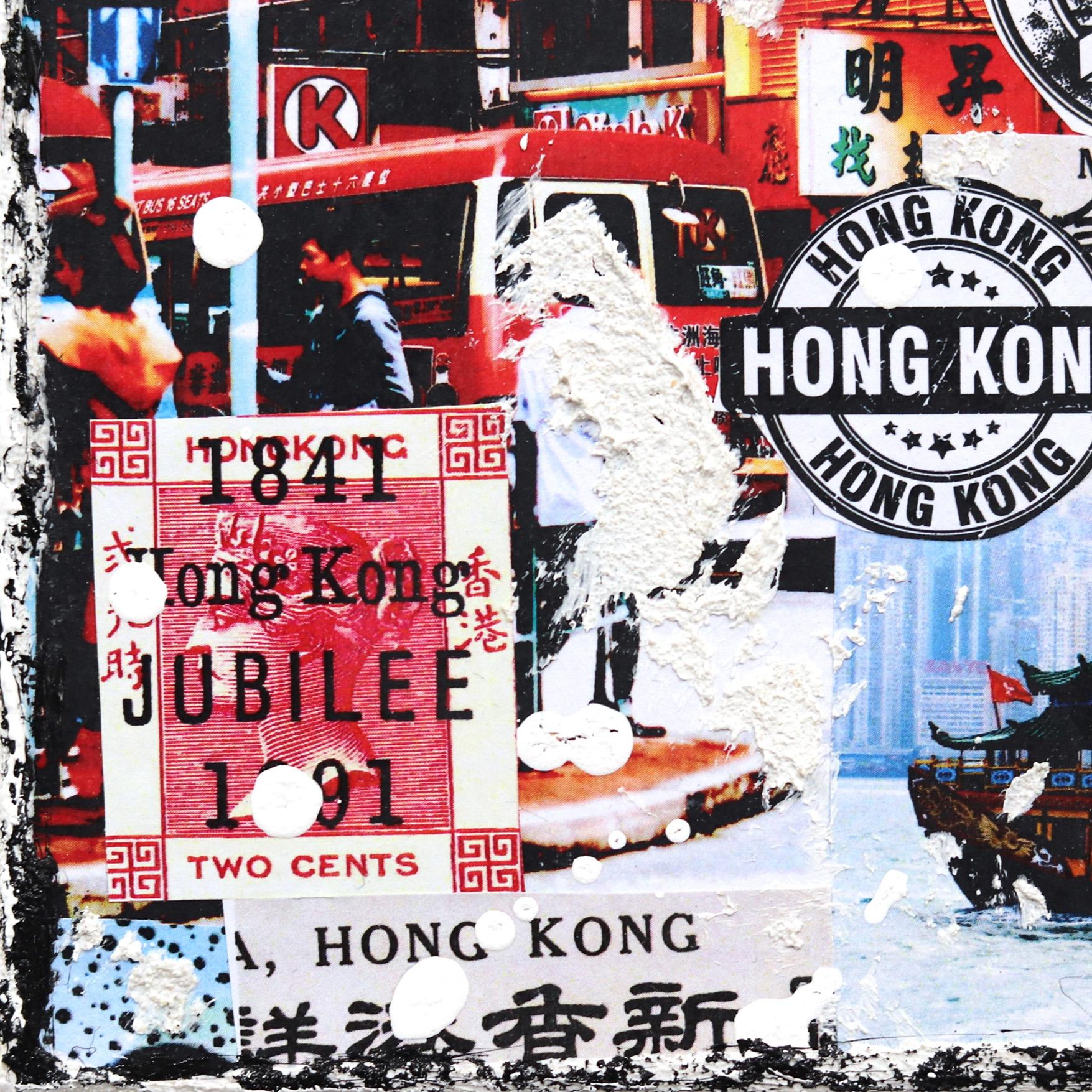 Swiss artist Marion Duschletta transforms luxury objects and urban landscapes from around the world into unique layered artworks. She combines an intriguing mixture of urban photographs and American pop icons opposite brand names and advertising