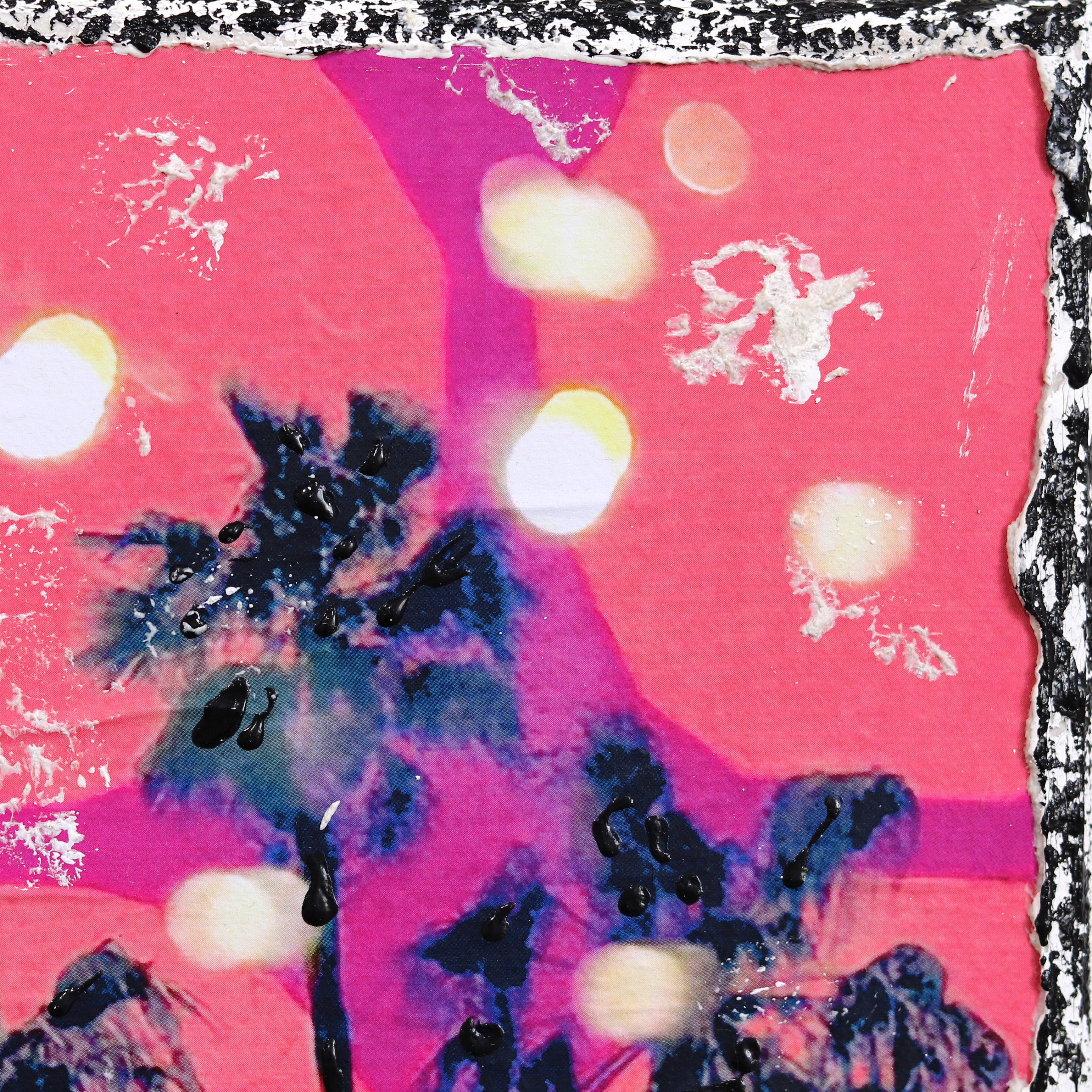 Pink LA Palms - Original Vibrant Colorful City Inspired Textural Artwork en vente 2