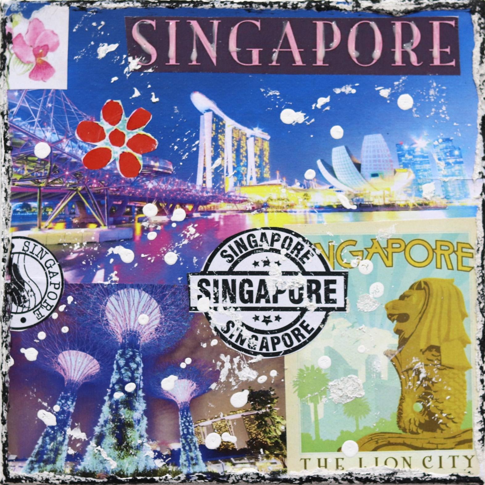Singapore Postcard - Mixed Media Art by Marion Duschletta