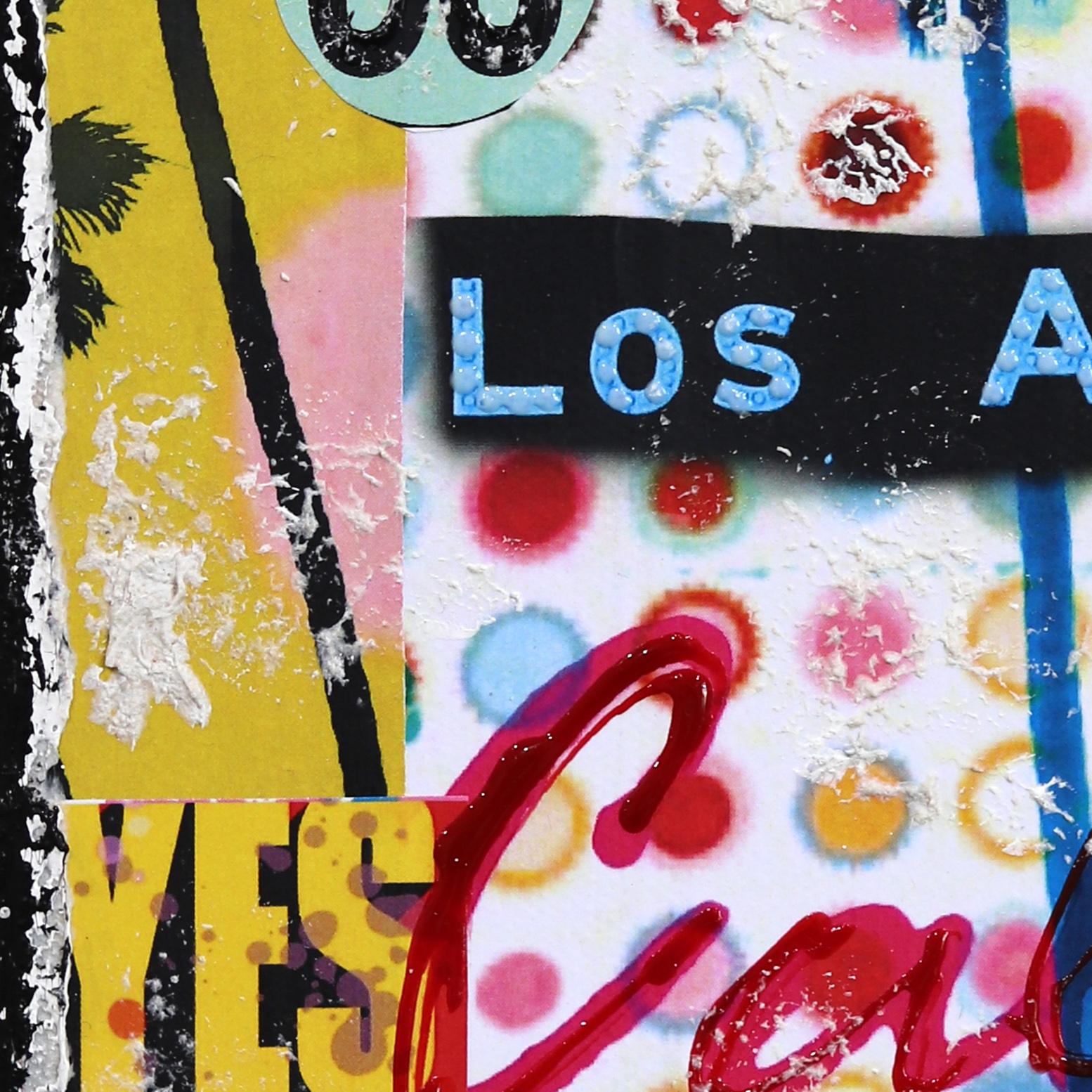 West Hollywood Lights - Collage abstrait coloré et texturé de la ville en vente 7