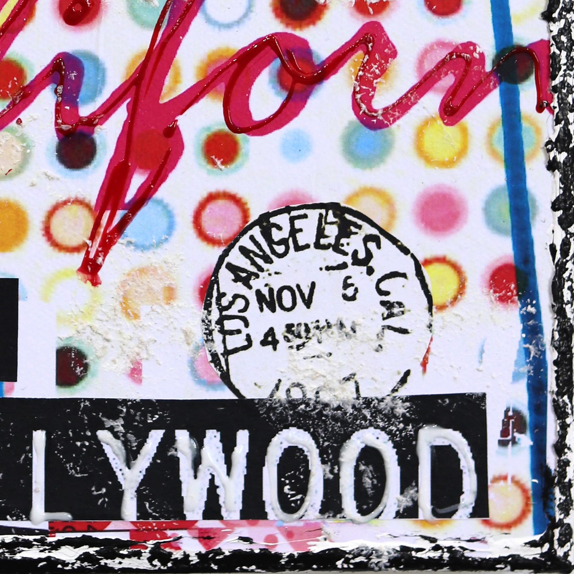 West Hollywood Lights - Collage abstrait coloré et texturé de la ville en vente 5