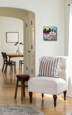 West LA - Original Pop Art Colorful Landscape Collage on Canvas