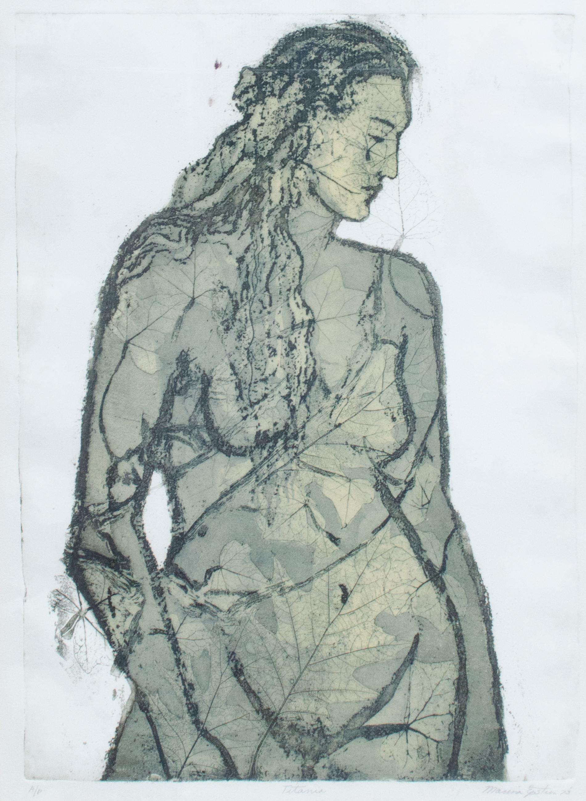 Marion Epstein (American, 1921-2002)
Titania, 1973
Lithograph
Framed: 31 1/2 x 25 x 1/2 in.
Numbered, titled, signed and dated bottom

For over 60 years, local artist Marion Epstein has worked through her art to bridge the personal and the