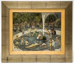 Bathers 1940s Mid 20th Century American Scene Social Realism WPA Modern Ashcan