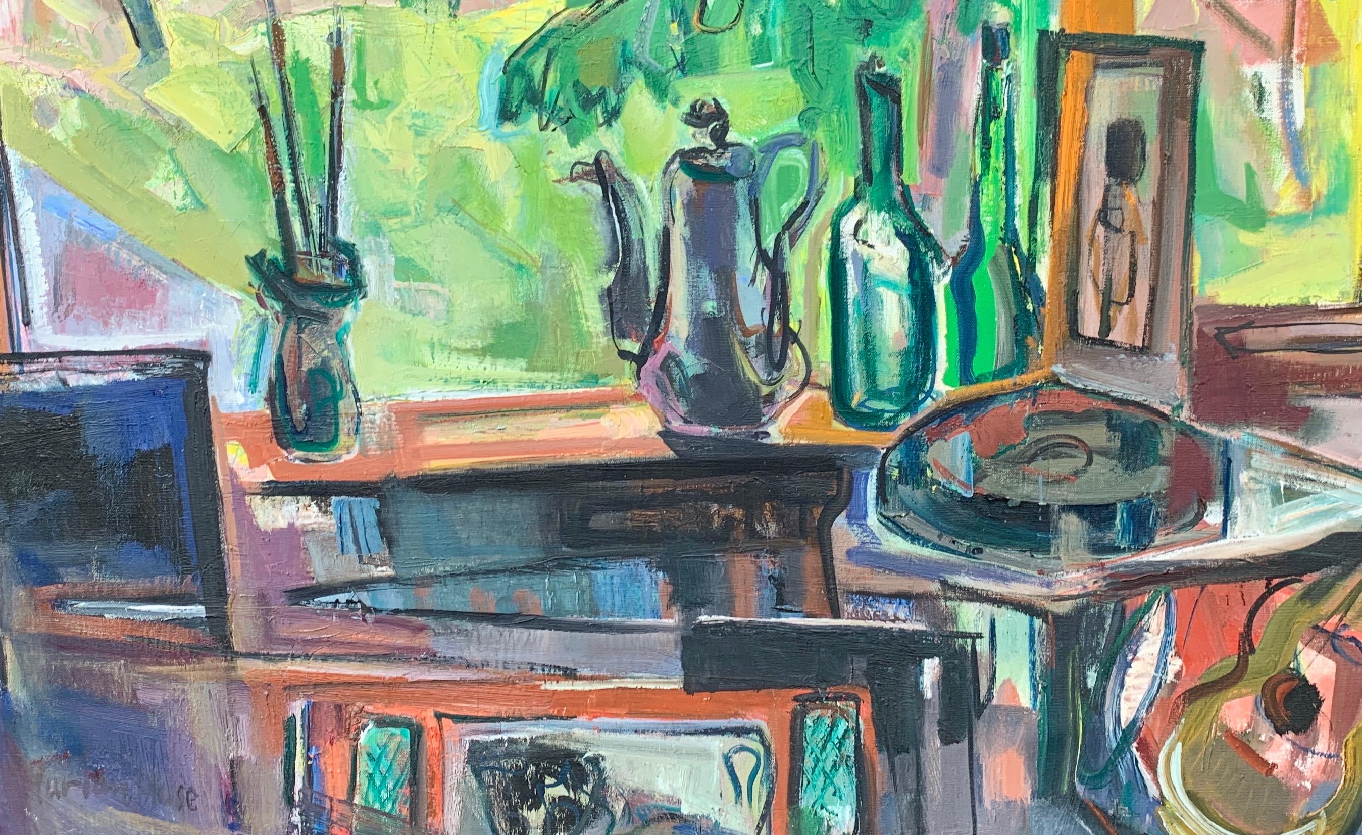 Amerikanischer Impressionist Innenraum des Studios eines Künstlers (Amerikanischer Impressionismus), Painting, von Marion Huse