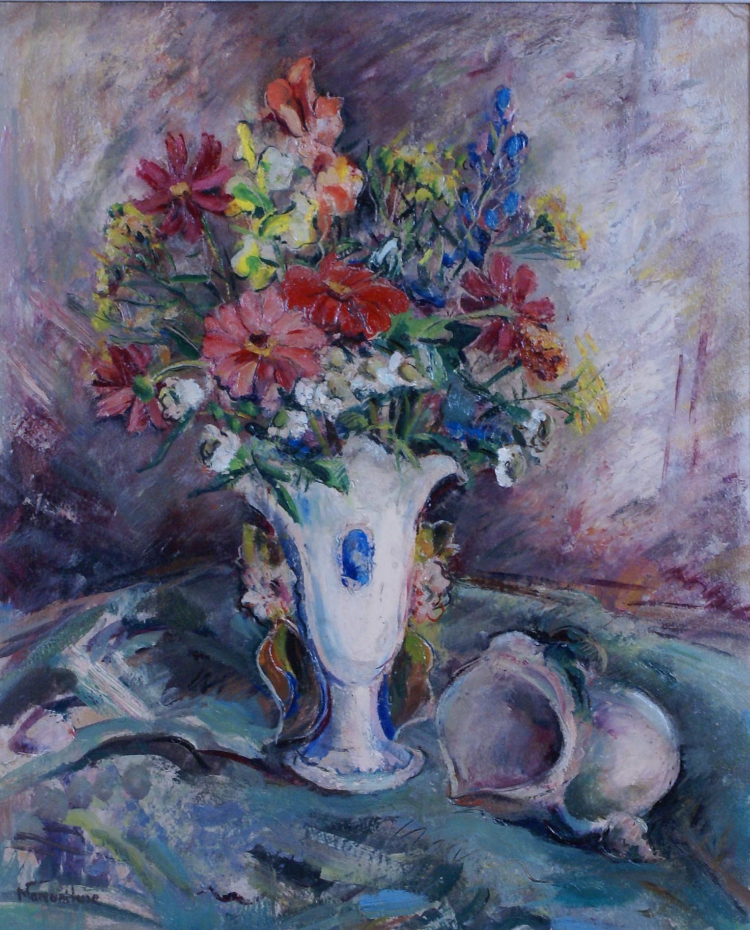 Floral Still Life - Painting by Marion Huse