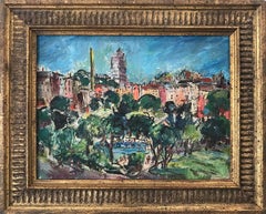 "Summer in the Park" American Oil Painting Landscape of Figures in Central Park