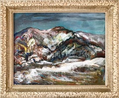 "Winter - Egypt Mass" American Mid Century Oil Painting Snow Scene Landscape  