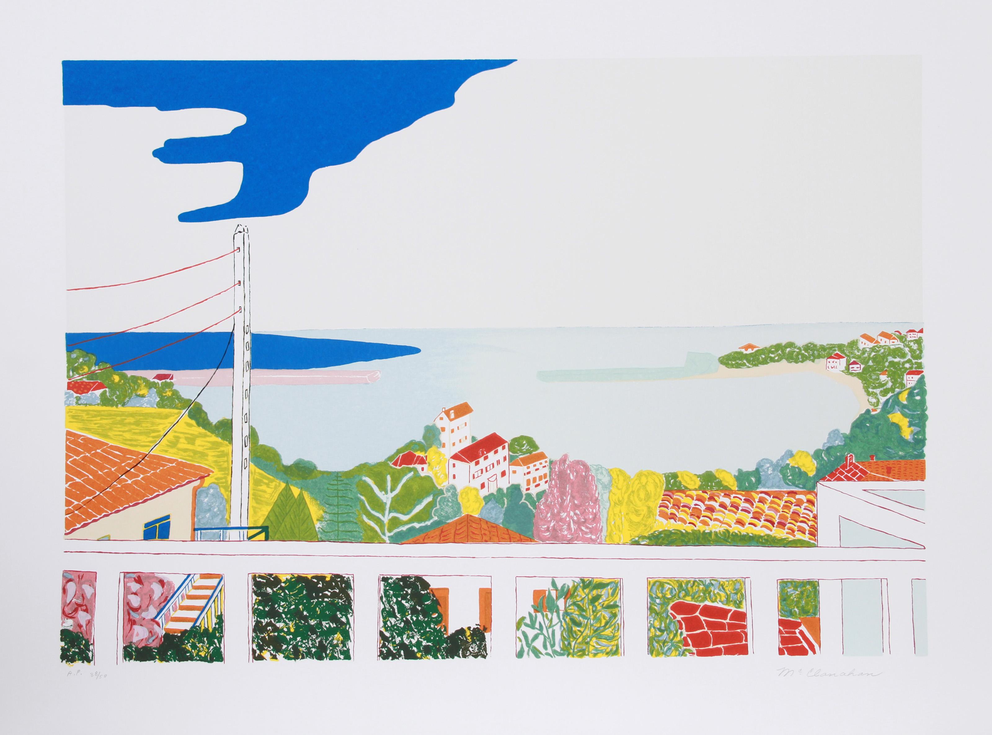 Cibourne Harbor, Pop Art Lithograph by Marion McClanahan